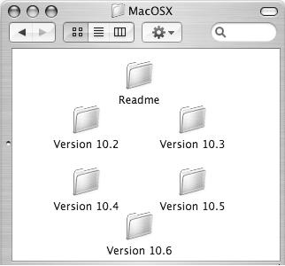 MAC OS X 4 Fare doppio clic sulla cartella corrispondente alle versioni del sistema operativo. v10.2.8 v10.4.11 v10.3.9 v10.5-10.5.8 v10.6 5 Fare doppio clic sull'icona [MX-PBX1] ( ).