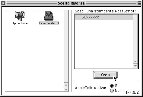 MAC OS 9.0-9.2.2 7 Leggere il messaggio nella finestra visualizzata, quindi fare clic il pulsante [Continua]. L'installazione del file PPD ha inizio.