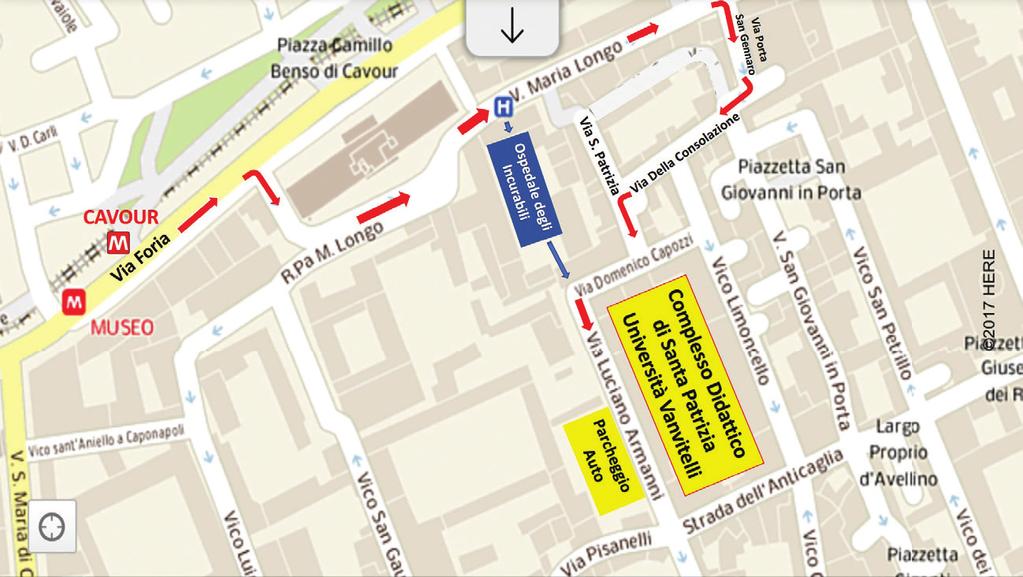 Attraversare Via Foria e dirigersi in Via Maria Longo entrare all Ospedale degli Incurabili (vedi mappa)