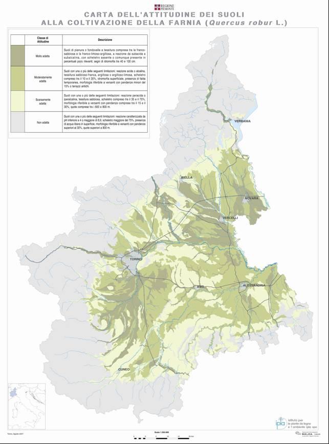 Redazione di cartografie di attitudine dei suoli ad