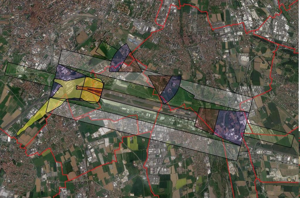 Figura 6 - Zone di tutela e zone del third party risk assessment (scenario futuro Prot.ENAC del 2/5/2011 n.