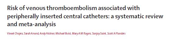 L uso dei PICC è associato ad un aumentato rischio di trombosi venose, ma le dimensioni di questo problema e del rischio relativo rispetto ai CICC sono ancora sconosciute.