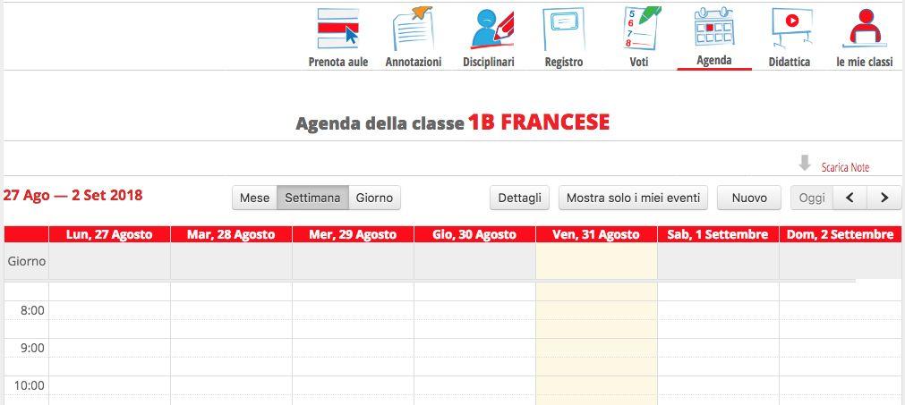 Come inserisco un compito in classe o un compito nell agenda?