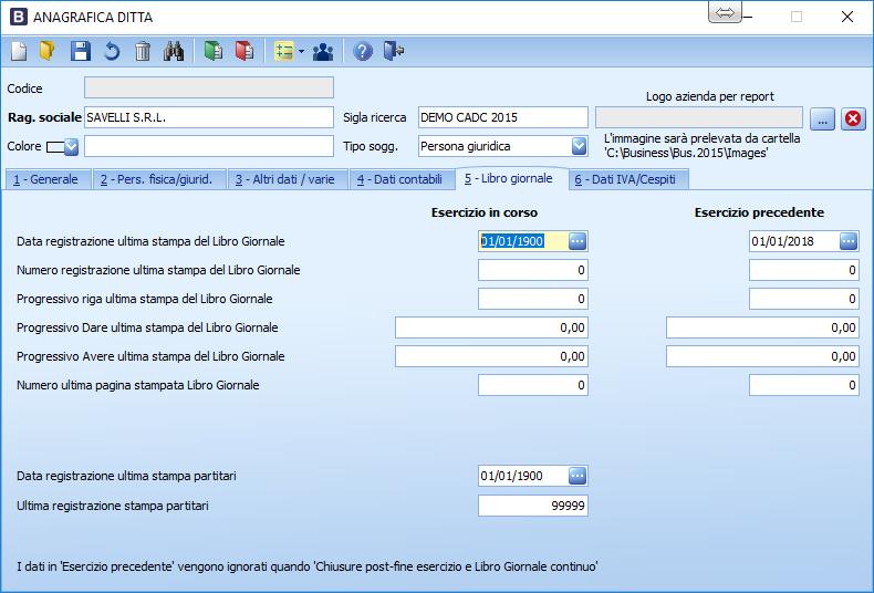 BUSINESS versione 9 e successive - 4 - In Tutti i programmi di contabilità /magazzino esiste il concetto di Anno di Competenza.