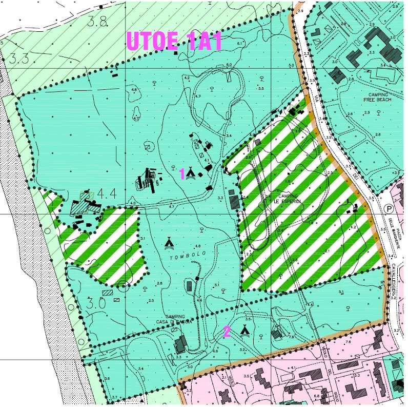 UTOE 1A1. Aree di pianura di protezione territoriale Campeggio Casa di Caccia Tav. 2a 2 Campeggio Sono consentiti gli interventi di cui all art.