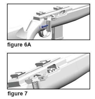 Procedura: 1. Rimuovere il caricatore. 2. Arretrare la manetta di armamento e tenerla in posizione (fig. 6A). 3.
