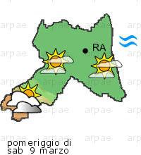 bollettino meteo per la provincia di Ravenna weather forecast for the Ravenna province costa coast Temp MAX 20 C 19 C 14 C 0mm Vento Wind 41km/h 50km/h 48km/h costa coast Temp.