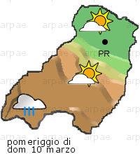 bollettino meteo per la provincia di Parma weather forecast for the Parma province Temp MAX 18 C 9 C Vento Wind 34km/h 62km/h Temp. min 6 C 4 C Temp MAX 17 C 9 C Vento Wind 27km/h 43km/h Temp.