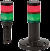 DTS LED 0 Mini colonne a LED Ø 0 mm Connessione a morsetti non polarizzati per operare sia in continua che alternata; foro Ø mm.