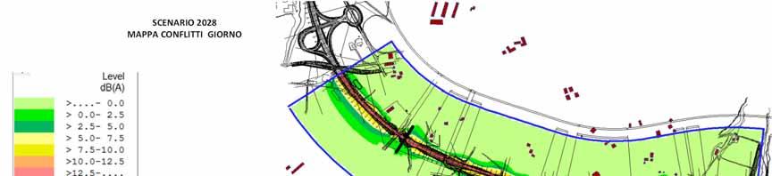IMPATTO ACUSTICO SCENARIO 2028 MAPPA
