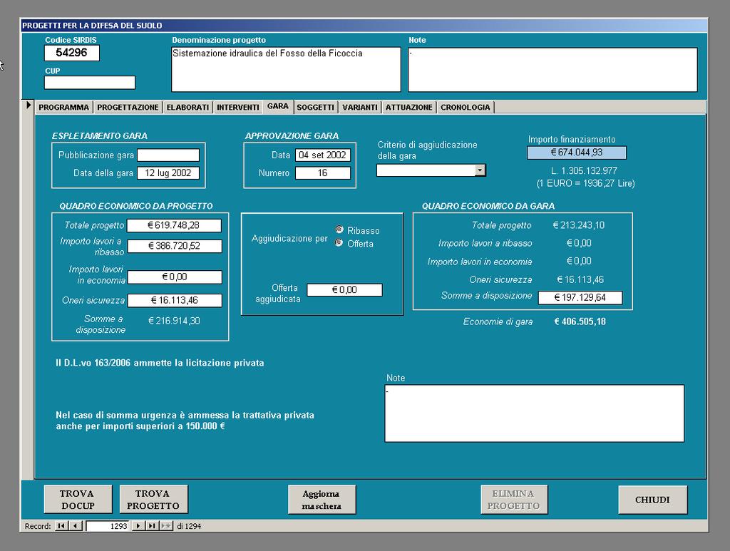 Progetti ed appalti