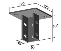 Accessori per il montaggio Supporto a soffitto per profili 41x41 Adatto per montaggio con profilati 41x21 e 41x41.