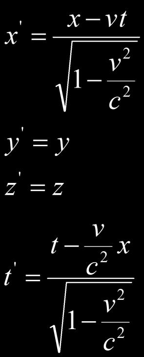 Trasformazioni di Lorentz K e K sono i sistemi di riferimento inerziali.