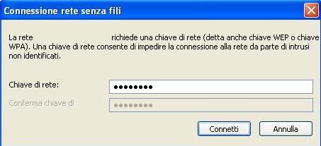 TECSYSTEM (S/N + ANNO) Cliccate su CONNETTI La rete TECSYSTEM richiede l inserimento di una chiave di rete digitate: TECSYSTEM nella