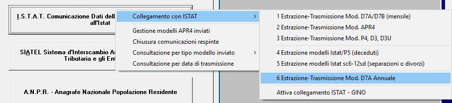 STATISTICA mod. Istat D7A annuale (modello di rilevazione annuale eventi di STATO CIVILE) scadenza 31/01/2019 Questo modello rappresenta la somma di tutti i mod.