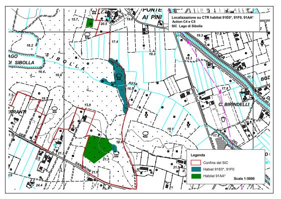 Distribuzione degli habitat interessati dall azioni