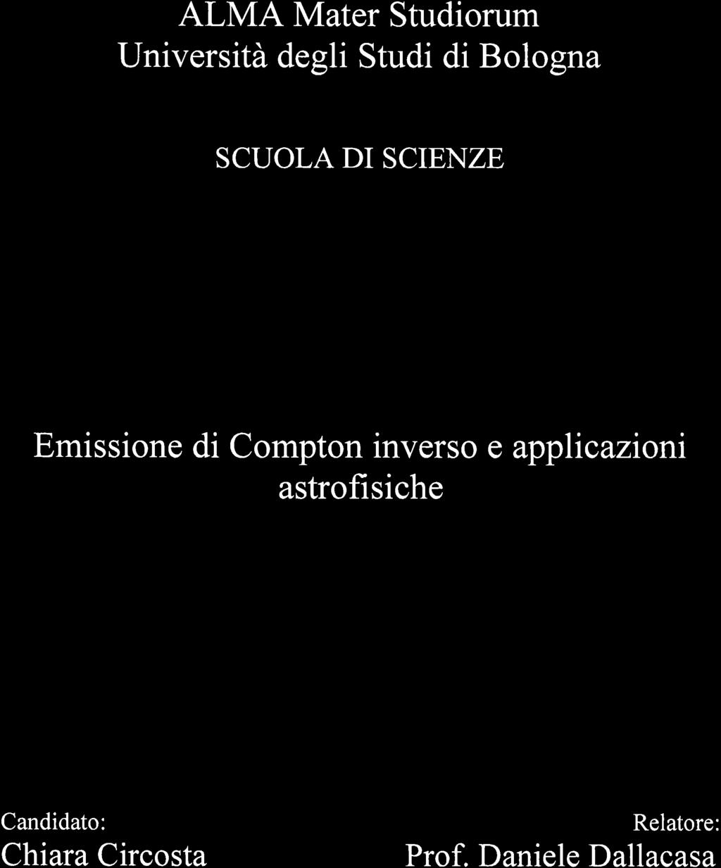 ALMA Mater Studiorum Università degli Studi di Bologna SCUOLA DI SCIENZE
