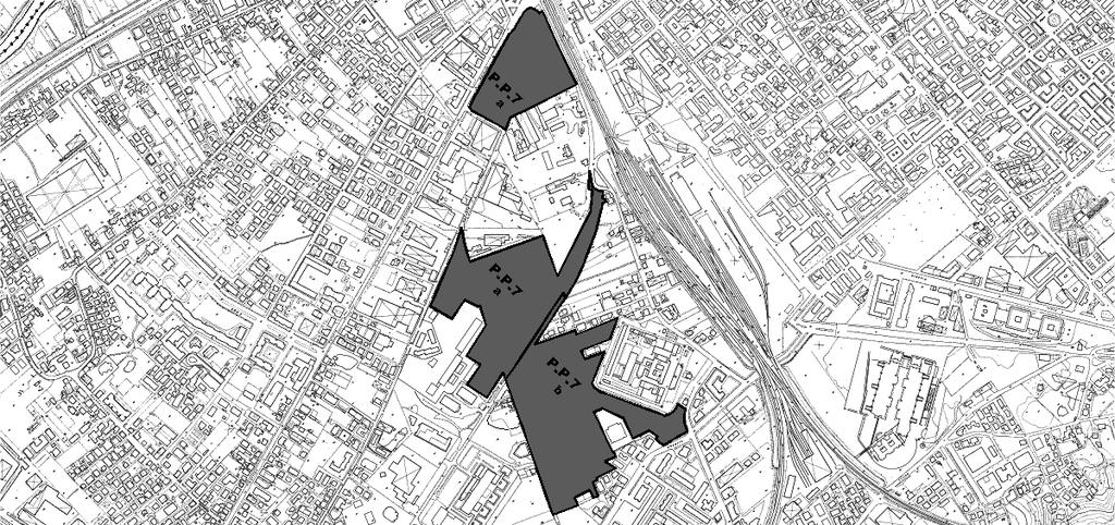 Settore P.R.G.: Comparto: Scheda orma Sottozona urbanistica: Parametri urbanistici: Utilizzaz. territoriale: / 0,28 cubatura agg. E.R.P.: / 0,105 P.P. n 7 sub b Polo Direzionale Sup. territoriale: 85.