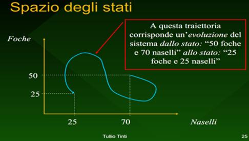 cartesiani, è uno spazio a N dimensioni. Ogni n-pla di valori corrisponde a un punto nello spazio delle fasi e rappresenta uno dei possibili stati del sistema.