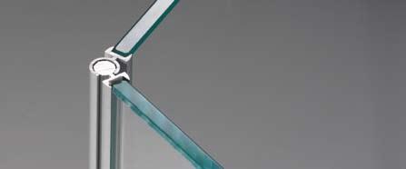 mm 50x42h Consente una regolazione della lastra di ± 12mm Profilo di forma speciale atto contenere ed unire il bordo di vetri