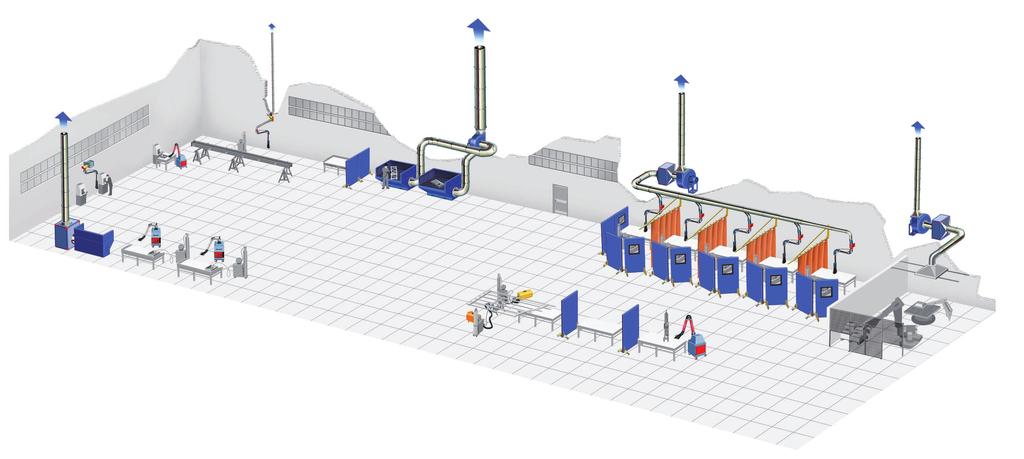 ZON DI SLDTUR E FINITUR 1 PPLIZIONI I depuratori portatili della serie ER sono particolarmente adatti per essere facilmente trasportati e utilizzati per l aspirazione di fumi di saldatura nelle