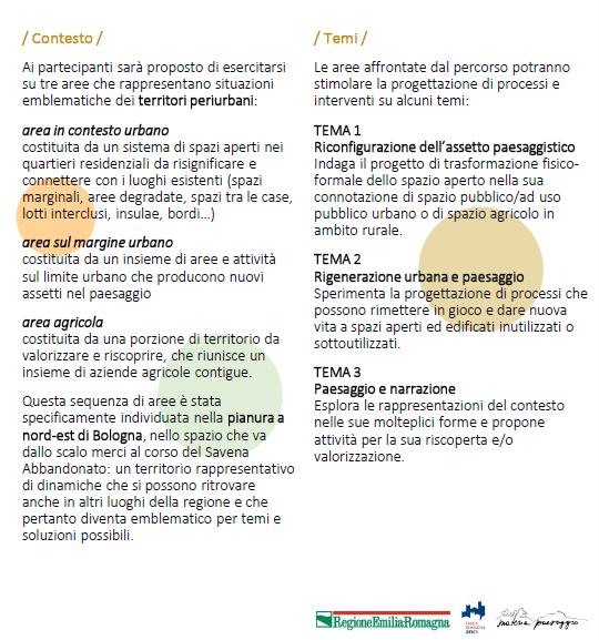 Contesti e temi dell edizione 2017 Elementi di innovazione: selezione aperta (senza preselezione degli ordini professionali)