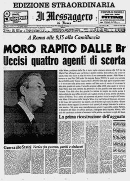 ALDO MORO: 40 ANNI FA Il 16 marzo del 1978 il presidente della Democrazia Cristiana Aldo Moro venne rapito dalle Brigate Rosse. I cinque agenti della sua scorta furono uccisi.