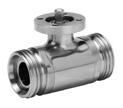 ART. 434 Valvola a sfera in acciaio inox 2 vie filettata DIN 11851 femmina - passaggio integrale 2-way full-bore stainless steel ball valve, DIN 11851 female threaded-ends Esecuzione standard: La