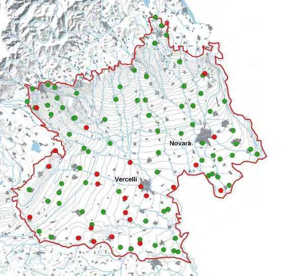 4.1. GWB S1: Pianura Novarese, Biellese e Vercellese Superficie: 2750 km 2 Punti di monitoraggio:102 Programma di monitoraggio 2015: Operativo Figura 4.