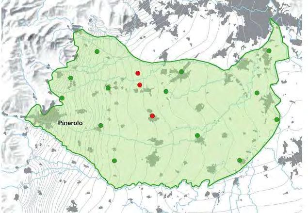 4.7. GWB-S5a: Pianura Pinerolese tra Chisola e sistema Chisone-Pellice Superficie: 511 km 2 Punti di monitoraggio: 17 Programma di monitoraggio 2015: Operativo Figura 4.