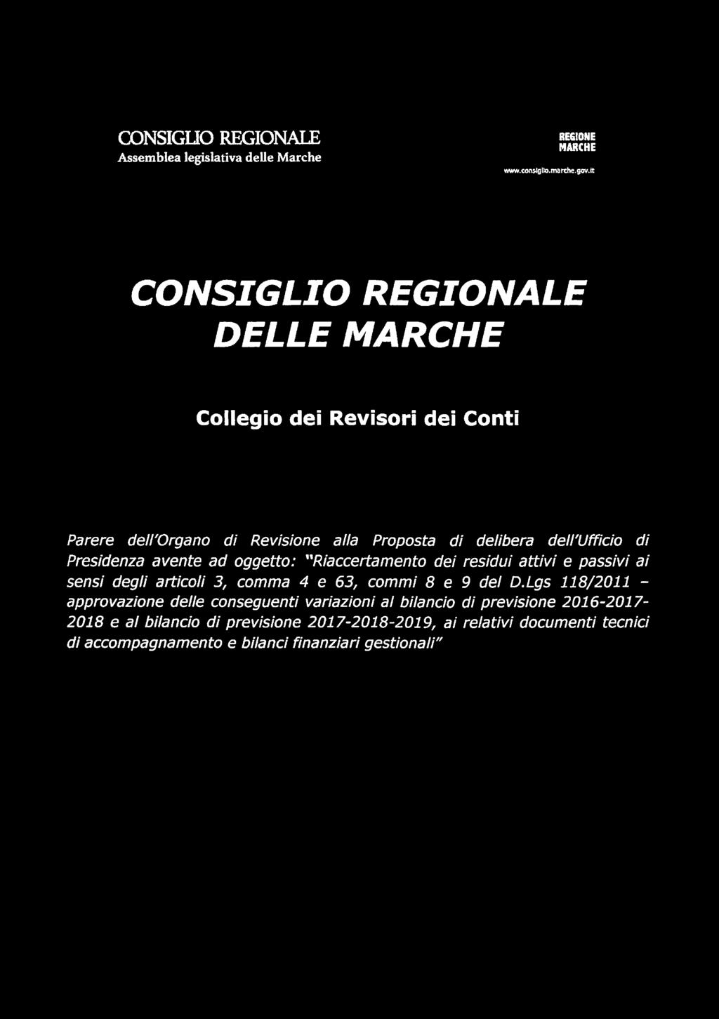 CONSIGLIO REGIONALE Assemblea legislativa delle Marche REGIONE MARCHE www.tonsigto.nrarche.ffw.