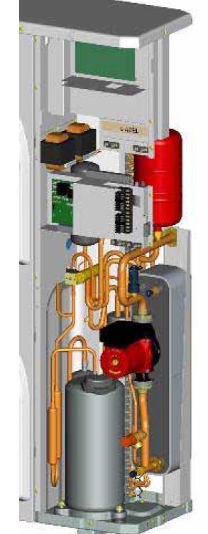 di C. Dispone nel suo interno lo scambiatore di calore e una pompa di rilancio all impianto con Δp 4 m Componenti commerciali di