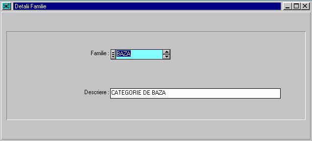 12. FAMILIE 12.1. DESCRIERE GENERALA Cum se acceseazã modulul Familie Se selecteazã din meniul COSWIN Întreţinere/ Fişiere de Baza/ Familie.