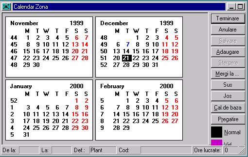 1.3. CALENDAR ZONÃ Scopul modulului Calendar Zonã În COSWIN, modulele Calendar sunt folosite pentru a defini calendare ale departamentului de producţie dintr-o întreprindere, sistematizate pe