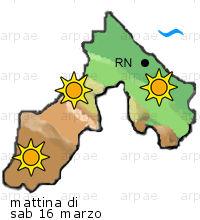 bollettino meteo per la provincia di Rimini weather forecast for the Rimini province costa coast Temp MAX 16 C 14 C Vento Wind 25km/h 49km/h costa coast Temp.