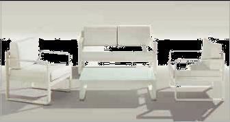 SE CARI 1400,00 Struttura Cuscino 70 70 70 40 Kg 9,0 332,00 Coordinato con struttura in alluminio composto da due poltrone, un divano e un tavolino