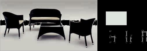 SE AEFFE 912 860,00 Grey Coordinato impilabile composto da due poltrone, un divano e un tavolino