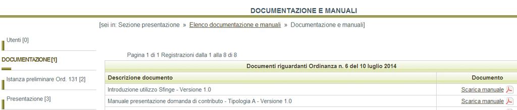 Per la descrizione dettagliata delle modalità di compilazione della domanda on-line si rimanda ai manuali specifici per tipologia di soggetto beneficiario, scaricabili dalla sezione DOCUMENTAZIONE