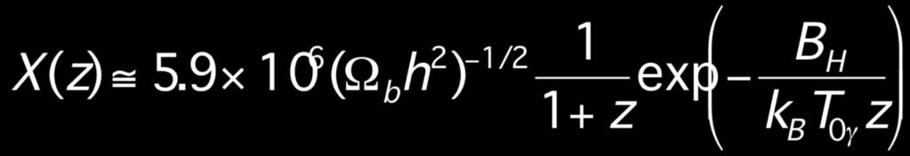 Ricombinazione dell Idrogeno 3 L equazione di Saha e valida in condizioni di equilibrio, ovvero fino a che il tempo scala per la ricombinazione ovvero per z>2000, quando la frazione di ionizzazione