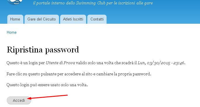 stato attivato. Dovrai dunque cliccare sul link fornito per impostare una password.