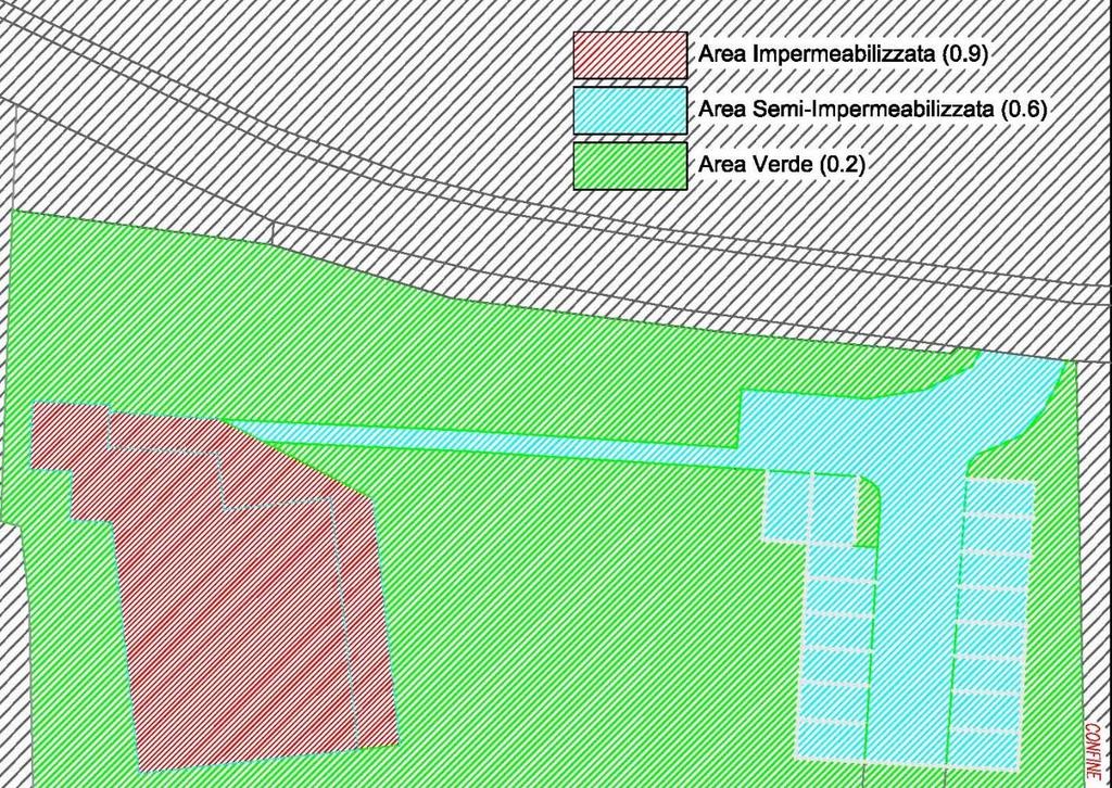 Assegnata a ciascuna zona il coefficente di deflusso che gli compete ovvero 0,6 per le superfici