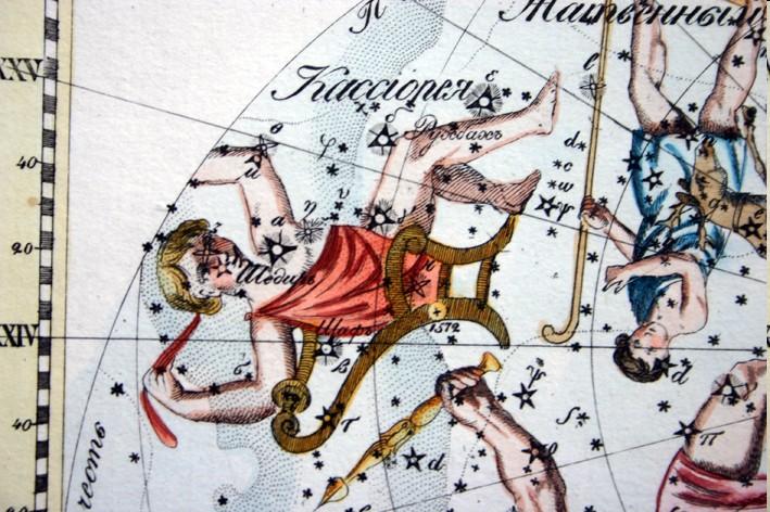 La stella nova di Tyco Brahe è indicata con l'anno della sua scoperta