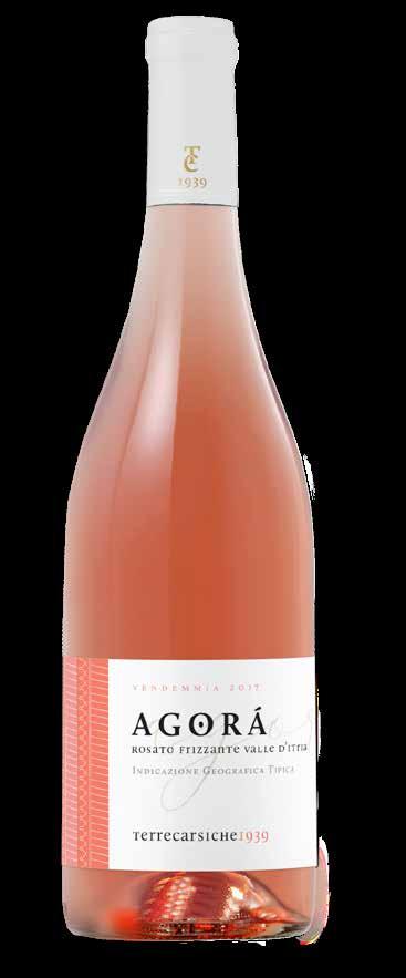 AGORÀ ROSÈ ROSATO FRIZZANTE IGT VALLE D ITRIA Vitigni: Malvasia Nera - Aleatico Zona Viticola: Valle d Itria Altitudine: 400/450 mt Tipo di suolo: Carsico Sistema di allevamento: Alberello/Spalliera