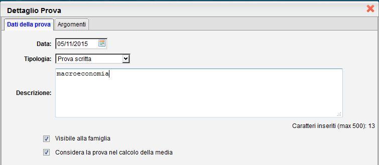 In caso di Compresenza per la stessa materia ciascun docente visualizzerà anche le prove del compresente, ma non potrà compiere alcuna operazione su di essa (nel caricamento voti sarà visualizzata la