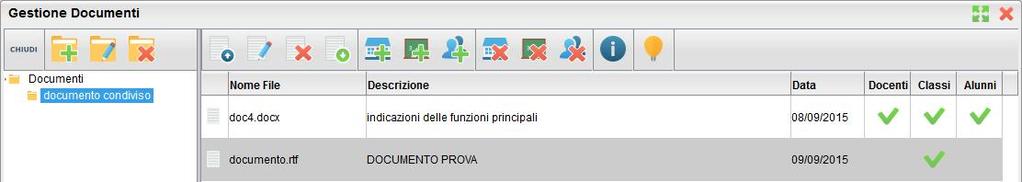 della scuola. La procedura prevede anche la ricezione dei documenti riservati al docente, condivisi dagli alunni tramite le funzioni previste nel Modulo Famiglie.