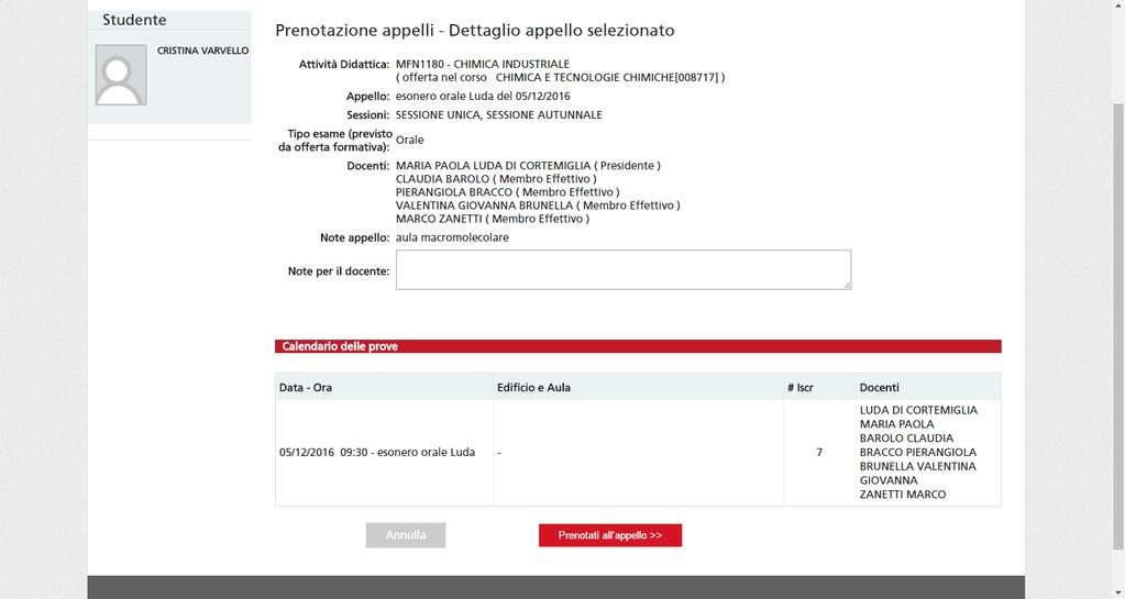 7. Per confermare la tua prenotazione clicca sul pulsante Prenotati