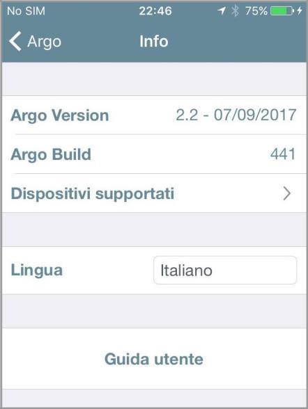 Per iniziare Avviare Argo Quando si avvia l app Argo vedrai sul display del tuo smartphone tutti i Dispositivi di controllo accessi disponibili, identificati dal proprio numero di serie.