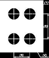 plug-in o scheda circuito stampato Connessione tramite connettori Faston (1) Diametro su supporto o pannello finito (2) 40