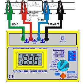 C2 e P2 con C1. No si illuminerà il segnale RP e verrà indicata una sovratensione o misurazione fuori campo. Il display le dovrebbe indicare il cambio di polarità.