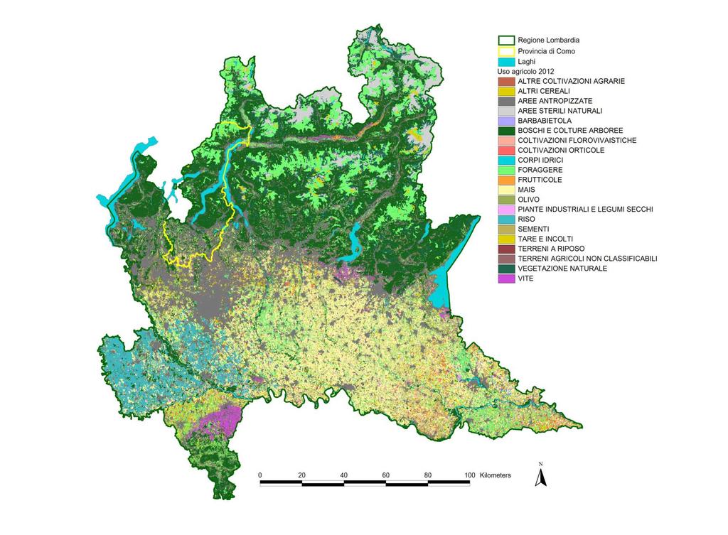 Figura 3 Carta dell Uso Agricolo e forestale a